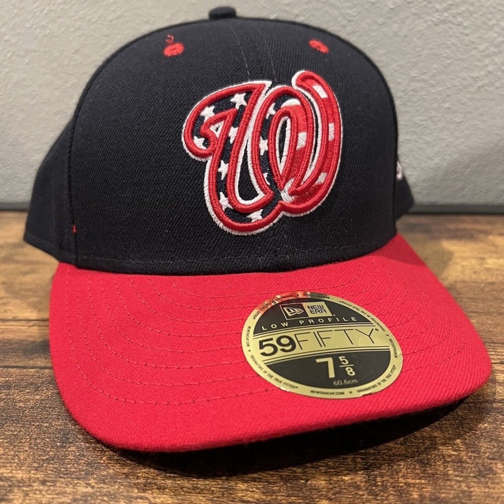 WASHINGTON NATIONALS NEW ERA 59FIFTY LOW PROFILE 2TONE FITTED HAT SZ 7 5/8 NEW